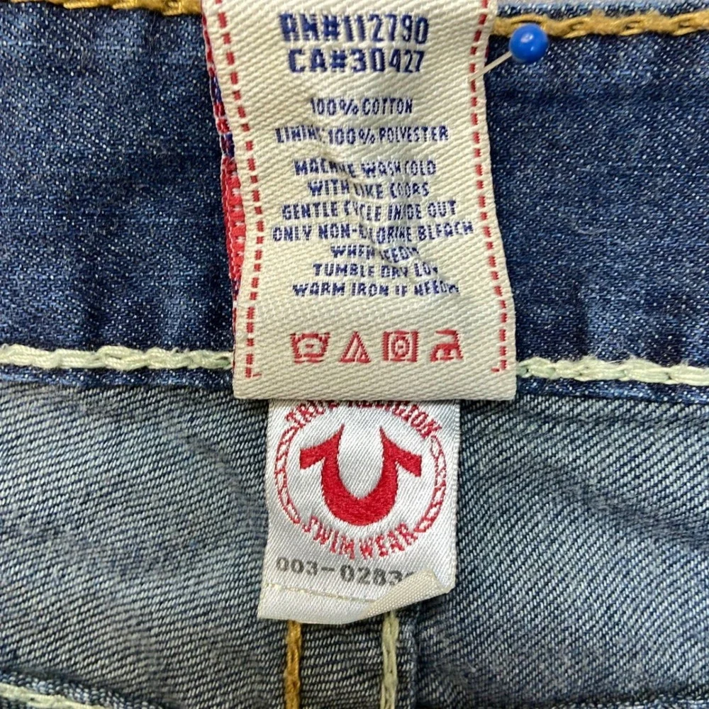 True Religion Board‎ Shorts Mens 34 Blue Excellent Section Surf Contrast Stitch
